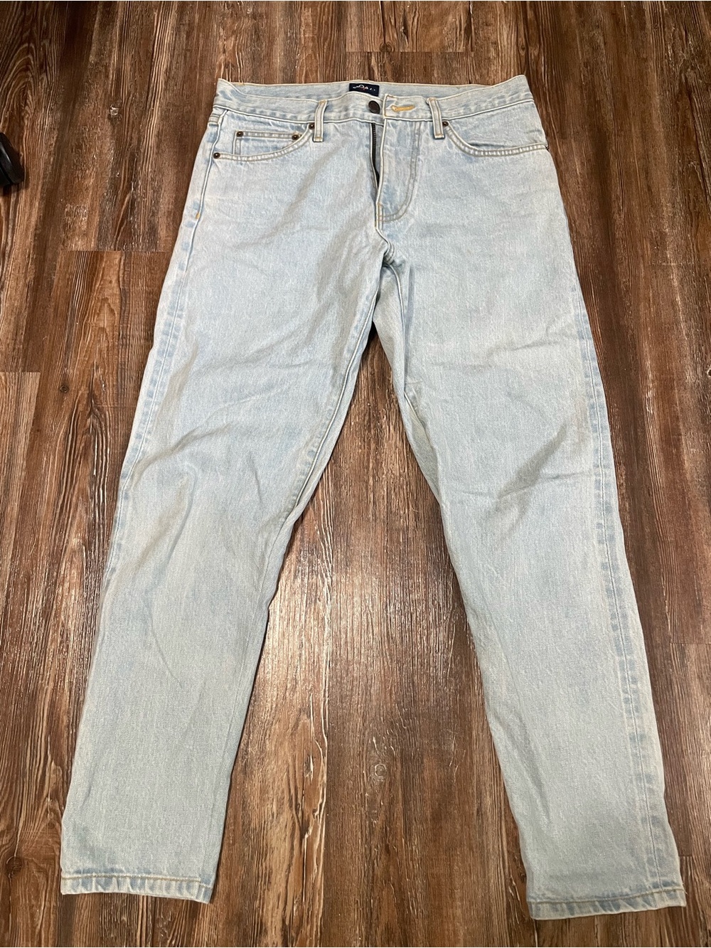 Noah NYC Light Stone Wash Jeans Selvedge Denim with Patch 5-pocket